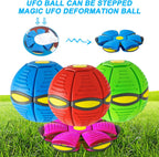 Step on the frisbee to pop it into a ball shape