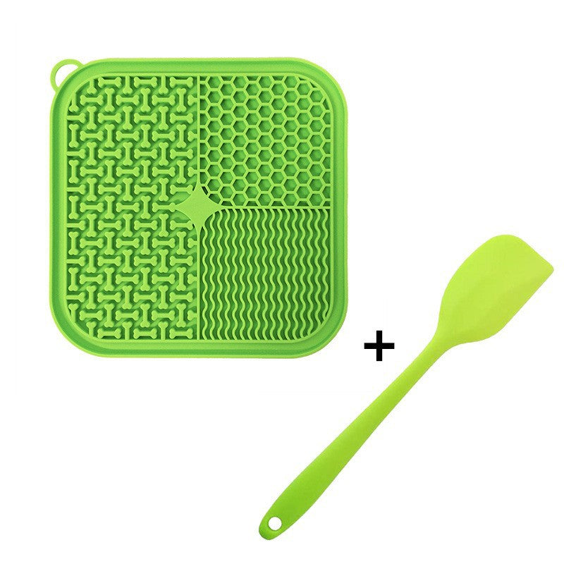 Green silicone lick mat
