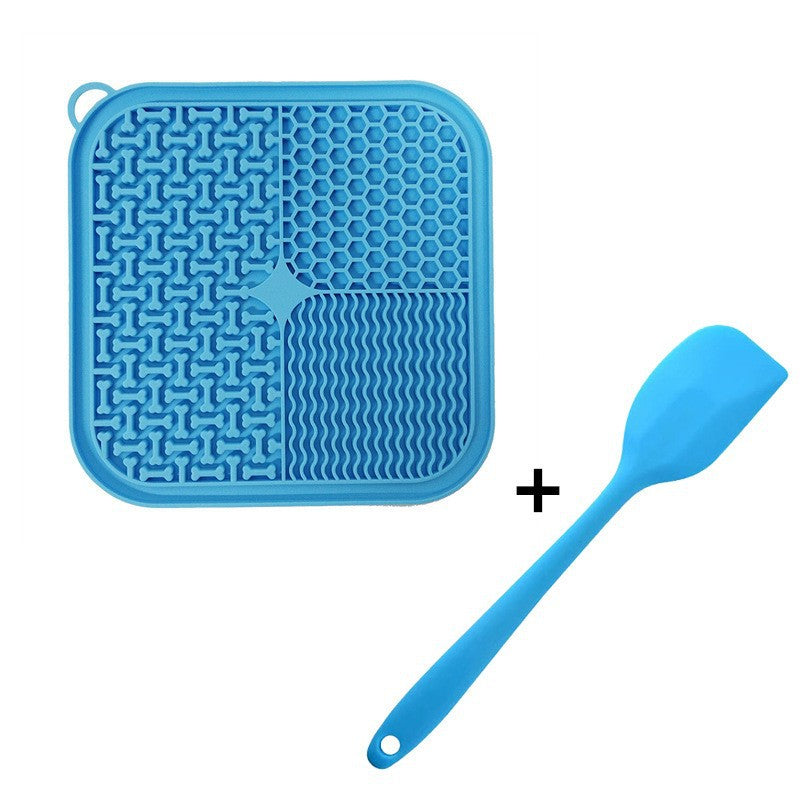 Blue silicone lick mat