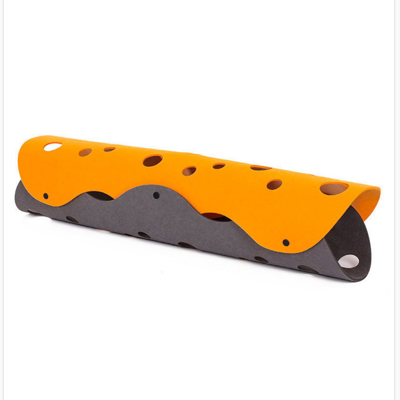 Felt cat tunnel in Orange & Grey