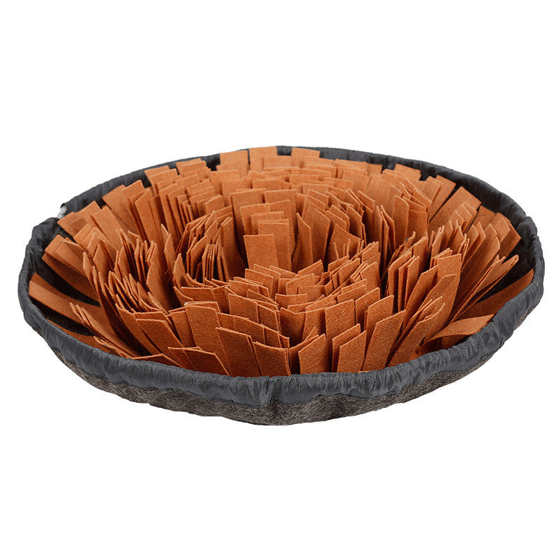 Brown round snuffle mat