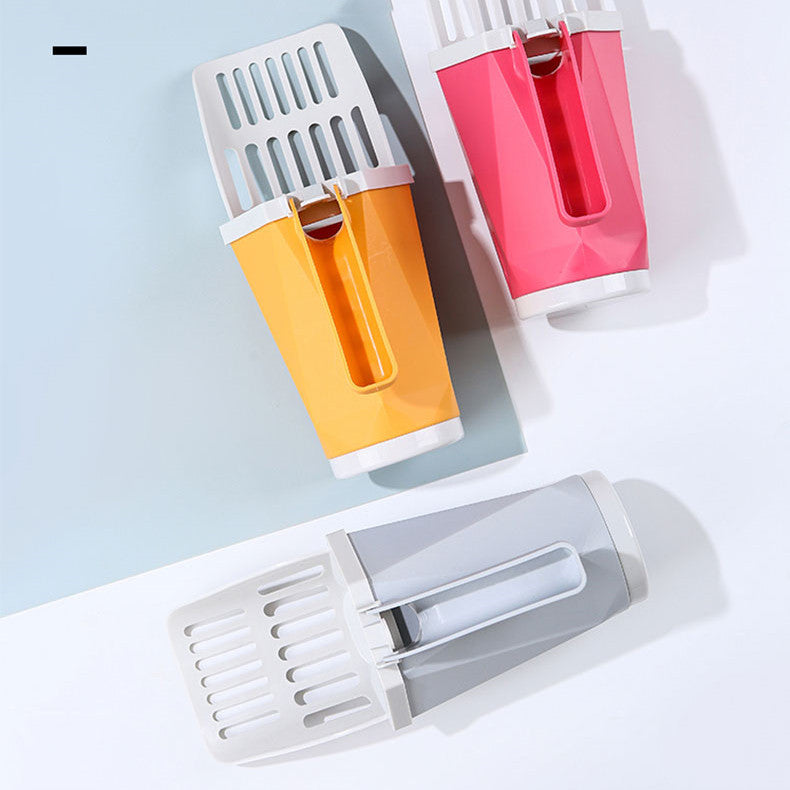 Cat litter scoop sets in orange, pink and grey