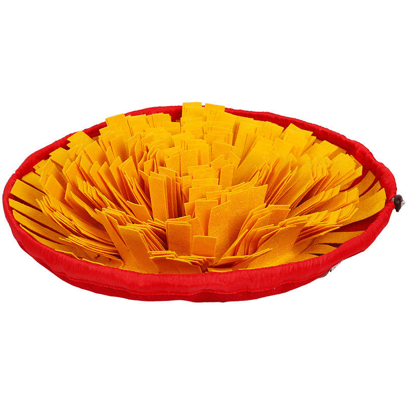 Orange round snuffle mat